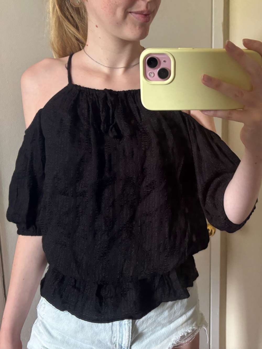 Guess Black Off-Shoulder Women's Blouse